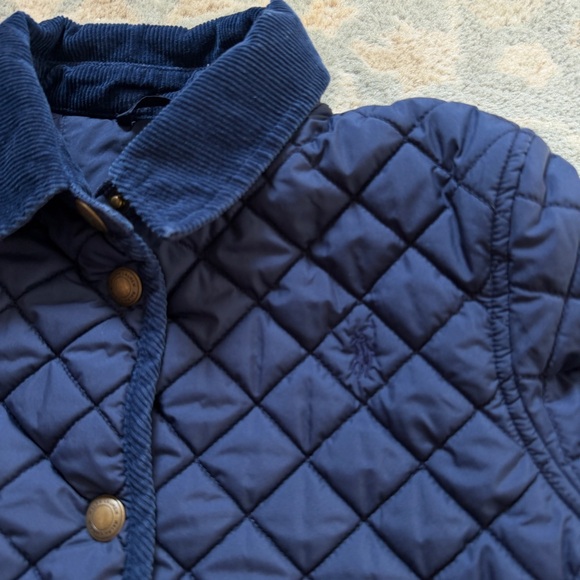 Polo Ralph Lauren Quilted Barn Jacket Girls Size Large (10/12) Navy Blue - Picture 10 of 13
